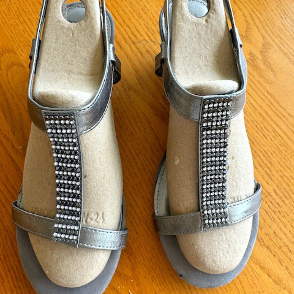 Gray Strappy Sandals